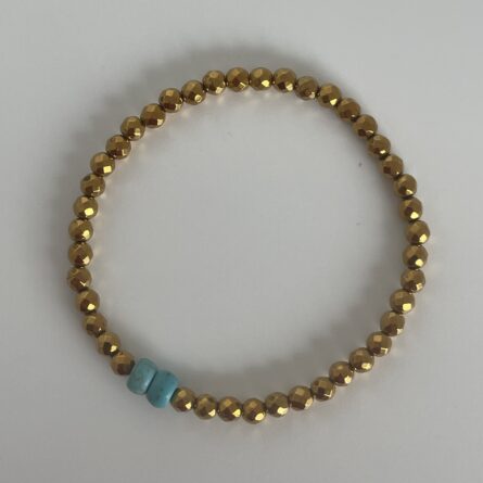 Bracelet "Noa" doré et bleu – Image 2