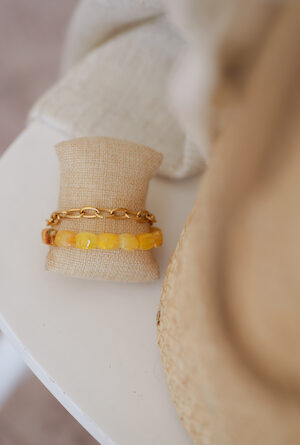 Collier Carla Jaune et Doré – Image 3